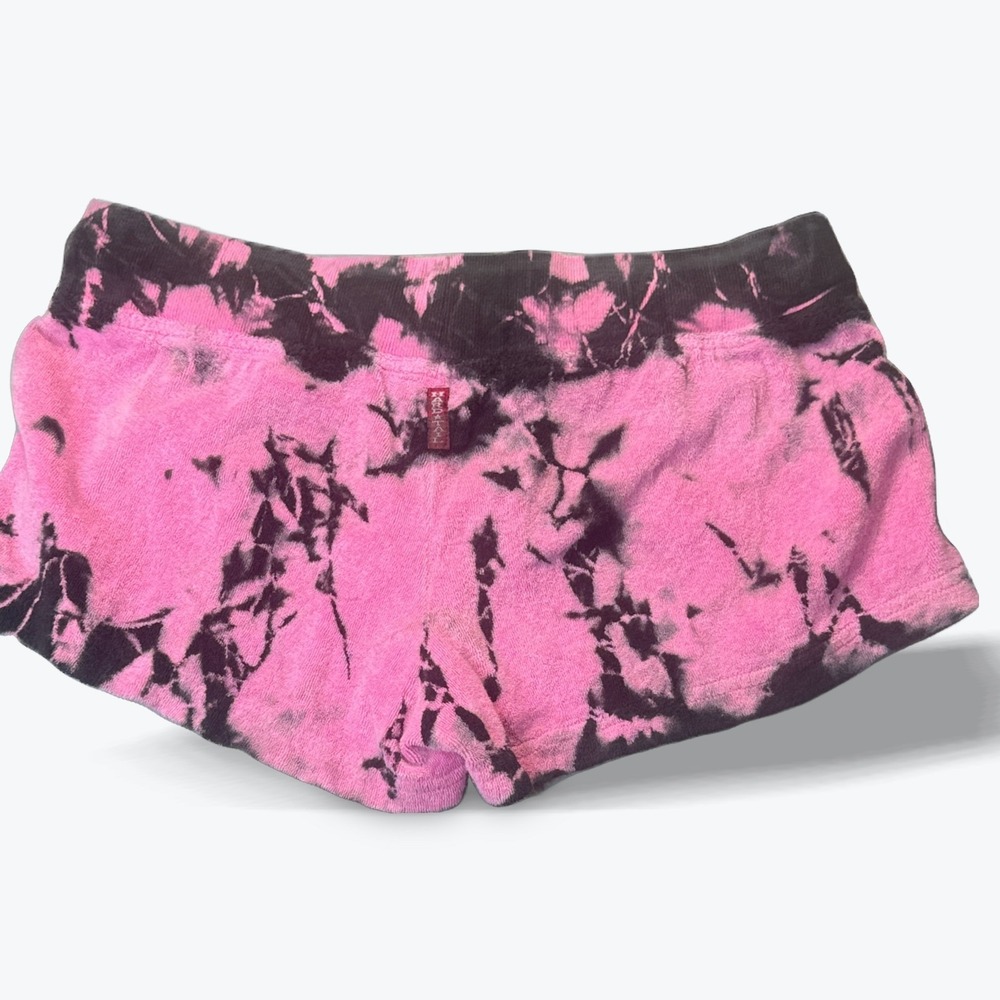 Hard Tail Forever Tie Dye Pink Black French Terry Lounge Shorts Y117 XL NEW USA - Picture 2 of 7